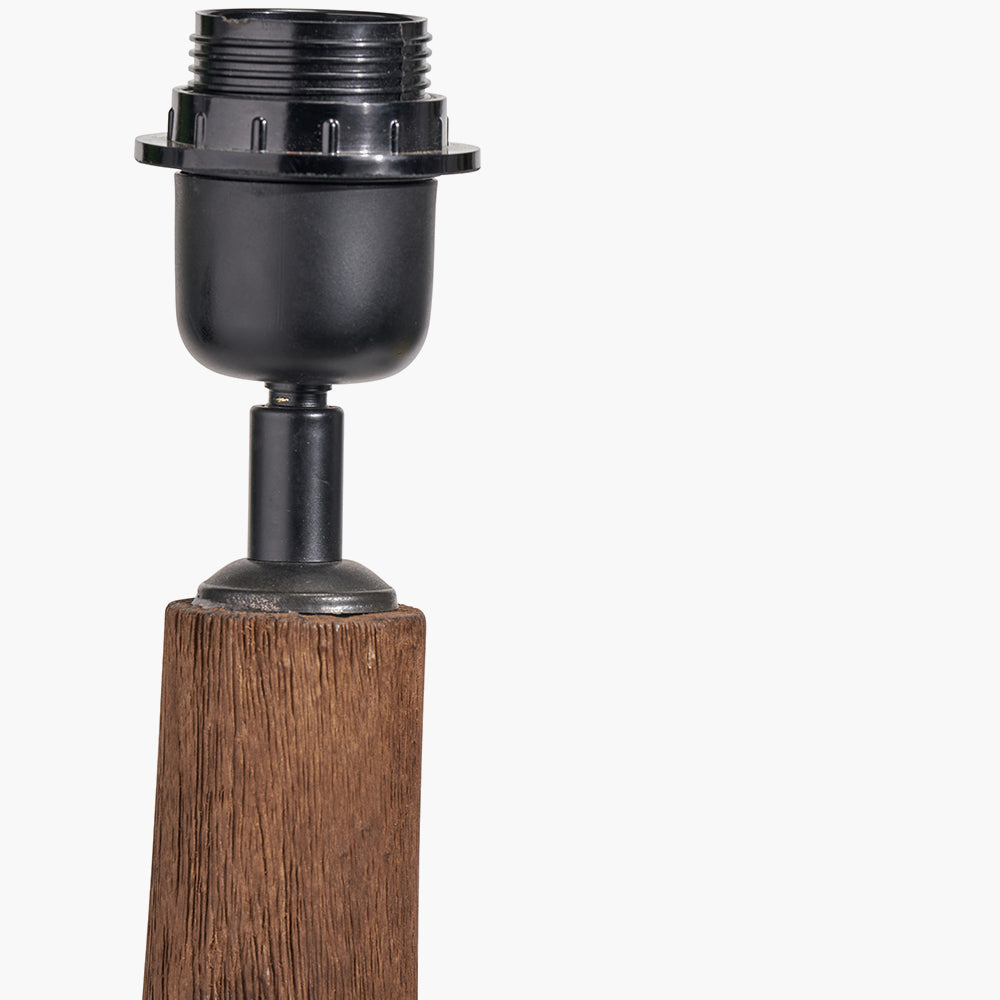 Corella Chocolate Brown Mango Wood Curved Table Lamp - Base Only